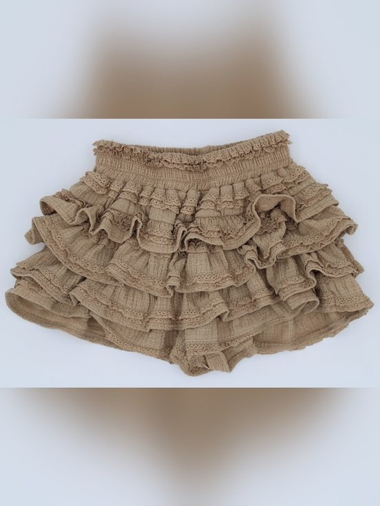 SHEIN Pants - SHEIN Tan Ruffle Layered Mini Skort Size Small